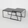Sohvapöytäsarja - Anthracite Black - 100% Melamiinipinnoitettu Lastulevy - 100% Metalli - 88x38x50 cm & 57x45x55 cm - Sohvapöydät - 8681875478181 - 6