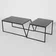 Sohvapöytäsarja - Anthracite Black - 100% Melamiinipinnoitettu Lastulevy - 100% Metalli - 88x38x50 cm & 57x45x55 cm - Sohvapöydät - 8681875478181 - 7