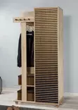 Sonoma Oak Hall Stand - 100% Melamiinipinnoitettu, 18mm Paksuus, UV-suojattu, Monikäyttöinen Säilytysratkaisu, 90x192x36 cm - Eteiskaapit - 8681875404821 - 2