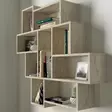 Travertiini Seinä Hylly 115,5x103,5x15 cm - 100% Melamiinipinnoitettu Lastulevy, Useita Hyllyjä, Kiinnitettävä Seinäasennus - Seinähyllyt - 8684283018321 - 5
