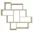 Travertiini Seinä Hylly 115,5x103,5x15 cm - 100% Melamiinipinnoitettu Lastulevy, Useita Hyllyjä, Kiinnitettävä Seinäasennus - Seinähyllyt - 8684283018321 - 6