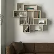 Travertiini Seinä Hylly 115,5x103,5x15 cm - 100% Melamiinipinnoitettu Lastulevy, Useita Hyllyjä, Kiinnitettävä Seinäasennus - Seinähyllyt - 8684283018321 - 2