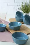 Turkoosi Appetizer-kulhosetti (6 kpl) - 100% Keraaminen Kivitavara, Antibakteerinen, Mikroaaltouuni- ja Astianpesukoneenkestävä - Tarjoiluastiat - 8684283059331 - 2