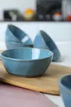 Turkoosi Appetizer-kulhosetti (6 kpl) - 100% Keraaminen Kivitavara, Antibakteerinen, Mikroaaltouuni- ja Astianpesukoneenkestävä - Tarjoiluastiat - 8684283059331 - 3