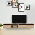 TV-taso, 180x30x25 cm, Tammi, 100% Melamiinipinnoitettu Lastulevy, Useita Hyllyjä, Seinään Kiinnitettävä, Moderni Design - TV-tasot - 8682870971561 - 2