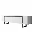 TV-taso, 180x50x30 cm, valkoinen/musta, 100% melamiinipinnoitettu lastulevy, metallijalat, moderni ja tyylikäs design - TV-tasot - 8684283557271 - 1