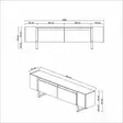 TV-taso, 180x50x30 cm, valkoinen/musta, 100% melamiinipinnoitettu lastulevy, metallijalat, moderni ja tyylikäs design - TV-tasot - 8684283557271 - 8