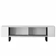 TV-taso, 180x50x30 cm, valkoinen/musta, 100% melamiinipinnoitettu lastulevy, metallijalat, moderni ja tyylikäs design - TV-tasot - 8684283557271 - 7