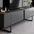 TV-taso, antrasiitti musta, 180 cm leveä, kestävä, tilava - TV-tasot - 8683743790951 - 4