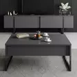 TV-taso, antrasiitti musta, 180 cm leveä, kestävä, tilava - TV-tasot - 8683743790951 - 5