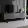 TV-taso, antrasiitti musta, 180 cm leveä, kestävä, tilava - TV-tasot - 8683743790951 - 2
