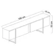 TV-taso, antrasiitti musta, 180 cm leveä, kestävä, tilava - TV-tasot - 8683743790951 - 7