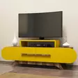 TV-taso, saksanpähkinän keltainen, 145 cm leveä, kestävä, runsaasti säilytystilaa - TV-tasot - 8681875184761 - 2
