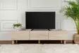 TV-taso Travertiini 180x42x31,4 cm - 100% Melamiinipinnoitettu Lastulevy, Puiset Jalat, Tyylikäs ja Kestävä - TV-tasot - 8684283431281 - 3