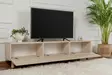 TV-taso Travertiini 180x42x31,4 cm - 100% Melamiinipinnoitettu Lastulevy, Puiset Jalat, Tyylikäs ja Kestävä - TV-tasot - 8684283431281 - 4