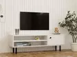 TV-taso, Valkoinen, 100% Melamiinipinnoitettu Lastulevy, 18 mm, 120x38x30 cm, Useita Hyllyjä, Kiinnitettävä Seinäkiinnitys - TV-tasot - 8684282618201 - 2