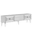 TV-taso, valkoinen/hopea, 100% melamiinipinnoitettu, 150x50x30 cm, 18 mm, 1 paketti, helppo koota ja puhdistaa - TV-tasot - 8683742469391 - 6
