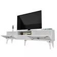 TV-taso, valkoinen/hopea, 100% melamiinipinnoitettu, 150x50x30 cm, 18 mm, 1 paketti, helppo koota ja puhdistaa - TV-tasot - 8683742469391 - 5