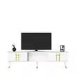 TV-taso, Valkoinen Kulta, 100% Melamiinipinnoitettu Lastulevy, 18mm, 150x44,6x29,6cm, Ylellinen ja Tyylikäs Design - TV-tasot - 8684282612131 - 1