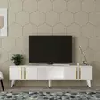 TV-taso, Valkoinen Kulta, 100% Melamiinipinnoitettu Lastulevy, 18mm, 150x44,6x29,6cm, Ylellinen ja Tyylikäs Design - TV-tasot - 8684282612131 - 3