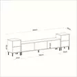 TV-taso Valkoinen Marmori Kulta, 100% Melamiinipinnoitettu Lastulevy, 18mm, 180x45,2x35cm, Kiinnitettävä Seinäasennus - TV-tasot - 8684282548461 - 6