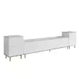 TV-taso Valkoinen Marmori Kulta, 100% Melamiinipinnoitettu Lastulevy, 18mm, 180x45,2x35cm, Kiinnitettävä Seinäasennus - TV-tasot - 8684282548461 - 1