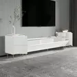 TV-taso Valkoinen Marmori Kulta, 100% Melamiinipinnoitettu Lastulevy, 18mm, 180x45,2x35cm, Kiinnitettävä Seinäasennus - TV-tasot - 8684282548461 - 5