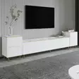 TV-taso Valkoinen Marmori Kulta, 100% Melamiinipinnoitettu Lastulevy, 18mm, 180x45,2x35cm, Kiinnitettävä Seinäasennus - TV-tasot - 8684282548461 - 2