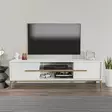 TV-taso, Valkoinen Pähkinä, 100% Melamiinipinnoitettu, 18mm, 120x43,6x29,6cm, Tyylikäs ja Kestävä Huonekalu - TV-tasot - 8683743959761 - 2