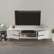 TV-taso, Valkoinen Pähkinä, 100% Melamiinipinnoitettu, 18mm, 120x43,6x29,6cm, Tyylikäs ja Kestävä Huonekalu - TV-tasot - 8683743959761 - 4