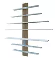 TV-taso, Valkoinen Pähkinä, 100% Melamiinipinnoitettu Lastulevy, 18 mm, 160x160x30 cm, Useita Hyllyjä, Seinään Kiinnitettävä - TV-tasot - 8681181613221 - 3
