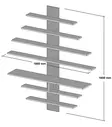 TV-taso, Valkoinen Pähkinä, 100% Melamiinipinnoitettu Lastulevy, 18 mm, 160x160x30 cm, Useita Hyllyjä, Seinään Kiinnitettävä - TV-tasot - 8681181613221 - 4