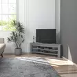 Tyylikäs Harmaa TV-taso - 100% Melamiinipinnoitettu Lastulevy, 120x40x30 cm, Useita Hyllyjä, Helppo Asennus - TV-tasot - 8684283338771 - 3
