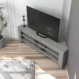 Tyylikäs Harmaa TV-taso - 100% Melamiinipinnoitettu Lastulevy, 120x40x30 cm, Useita Hyllyjä, Helppo Asennus - TV-tasot - 8684283338771 - 4