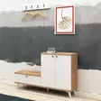 Tyylikäs ja Toiminnallinen Hall Stand - Tammi Valkoinen, 100% Melamiinipinnoitettu, 18 mm, Kengät ja Takit - Eteiskaapit - 8681875207521 - 3