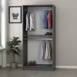 Tyylikäs ja Toiminnallinen Vaatekaappi - Musta Antrasiitti, 100% Melamiinipinnoitettu, 90x190x52 cm, 3 Pakettia - Vaatekaapit - 8683742559801 - 7
