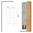 Tyylikäs ja Toimiva Tammi Valkoinen Lipasto - 5 Vetolaatikkoa, Useita Hyllyjä, 100% Melamiinipinnoitettu, 50x103x40 cm - Huonekalut - 8681875126761 - 4