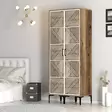 Vaatekaappi, Pähkinä Valkoinen, 100% Melamiinipinnoitettu, 18mm, 80x47,5x201,4cm, 4 Pakettia, Kestävä ja Tyylikäs - Vaatekaapit - 8684282089131 - 4