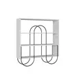 Valkoinen Konsoli - 100% Melamiinipinnoitettu Lastulevy, Metallijalat, Useita Hyllyjä, 96x99x25,5 cm, Kiinnitettävä Seinäälle - Lipastot ja senkit - 8681875834611 - 1
