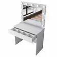 Valkoinen Meikkipöytä Peilillä ja 11 Lampulla - 100% Melamiinipinnoitettu E1 Laatu - 90x76,8x45 cm - 3 Pakettia - Meikkipöydät - 8684282480761 - 12