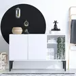 Valkoinen Moderni Konsoli - 100% Melamiinipinnoitettu Lastulevy, 120x80x40 cm, Tyylikäs ja Kestävä Huonekalu - Lipastot ja senkit - 8683743015931 - 2