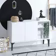 Valkoinen Moderni Konsoli - 100% Melamiinipinnoitettu Lastulevy, 120x80x40 cm, Tyylikäs ja Kestävä Huonekalu - Lipastot ja senkit - 8683743015931 - 3