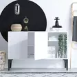 Valkoinen Moderni Konsoli - 100% Melamiinipinnoitettu Lastulevy, 120x80x40 cm, Tyylikäs ja Kestävä Huonekalu - Lipastot ja senkit - 8683743015931 - 4