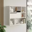 Valkoinen Seinähylly - 100% Melamiinipinnoitettu Lastulevy, 18mm Paksuus, 90,1x81x22cm, Tyylikäs ja Kestävä - Seinähyllyt - 8684282369141 - 3