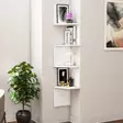 Valkoinen Seinähylly - 100% Melamiinipinnoitettu Lastulevy, Useita Hyllyjä, Helppo Asennus, 29,6x29,6x155,2 cm - Seinähyllyt - 8682870664371 - 2
