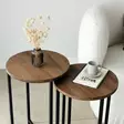 Walnut-värinen sohvapöytä: 100% mäntyä, antibakteerinen, ruostumattomat metallijalat, koko 35x55x35 cm, helppo koota - Pöydät - 8683743040841 - 5