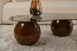 Walnut Grey sohvapöytä - 100% Karkaistu Lasi, Polyuretaanijalat, 120x70x30 cm, Moderni ja Tyylikäs Sisustuselementti - Sohvapöydät - 8684283728701 - 5