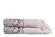 Ylellinen Käsipyyhesetti 2 kpl - 100% Puuvillaa, Ecru-Purppura, 50x90 cm, 550 gr/m², Kylpyhuoneen Eleganssia - Pyyhkeet ja kylpytakit - 8681875175981 - 2