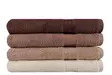 Ylellinen Kylpypyyhesetti 4 kpl - 100% Puuvillaa, 70x140 cm, Konepestävä, Kermabeige Ruskea, Erikoispakkaus - Pyyhkeet ja kylpytakit - 8681181534281 - 2
