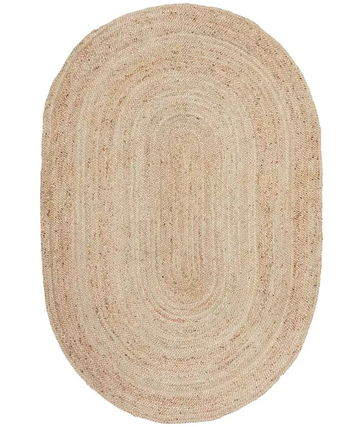 100% JUTE Matto 70x120 cm - Käsinkudottu, Kermansävyinen, Helppohoitoinen, Tyylikäs ja Kestävä Sisustuselementti - Pienet matot ja käytävämatot - 8683342471541 - 1